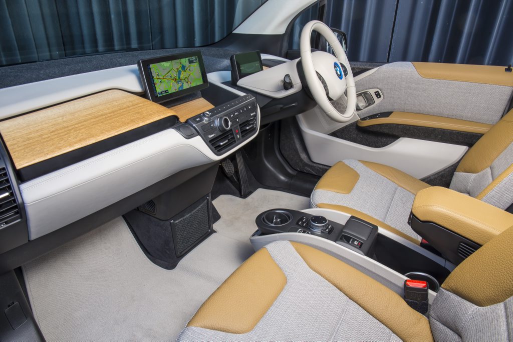 Inside the new BMW i3. Inside the new BMW i3.